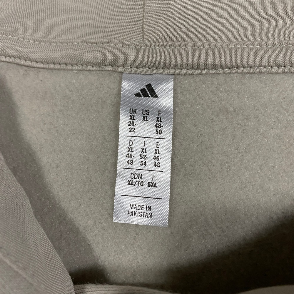 Adidas Trefoil Floral Logo Hoodie Womens XL Beige Pullover Fleece Sweatshirt - Picture 10 of 16
